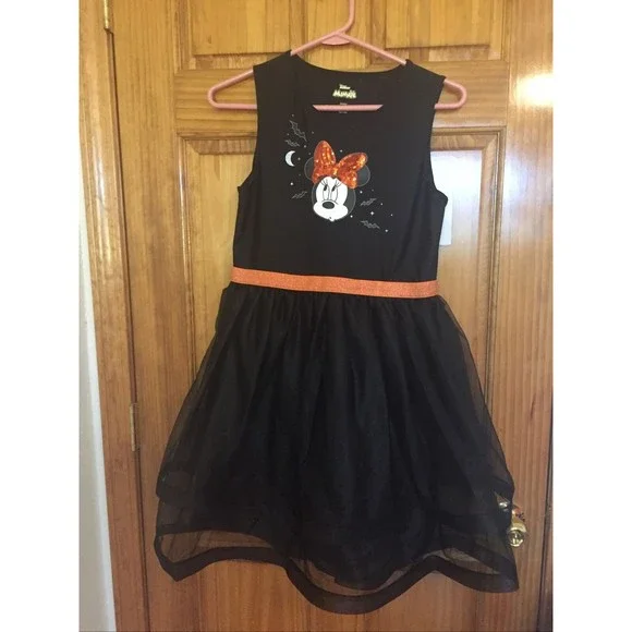 Disney Dresses | Girls Disney Minnie Mouse Sleeveless Dress Black Full Skirt Size Xl 14/16 Nwt | Color: Black | Size: 14g | Pm-54740180's Closet